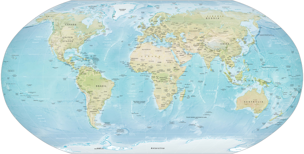 Physical Map Of The World 2021 Svg Original 