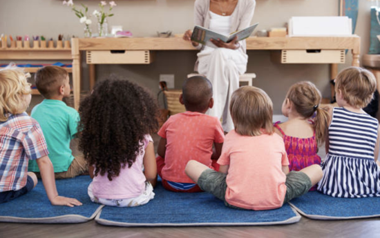 Children sitting together in a classroom