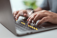 Feedback survey - man using laptop