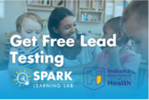 Stylized image of provider with children, text reads "Get Free Lead Testing".
