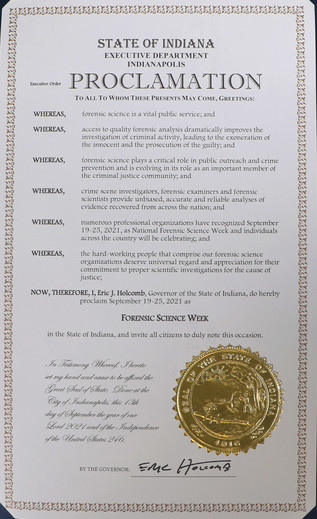 Governor Holcomb Issues Proclamation For Forensic Science Week 