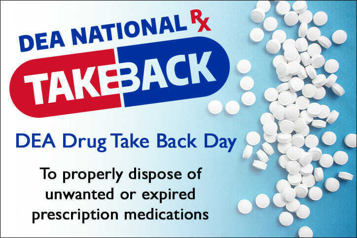 DEA / ISP Drug Take Back Day- Saturday April 27, 2024