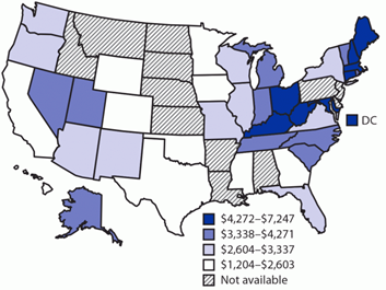 State-level cost of opioid crisis