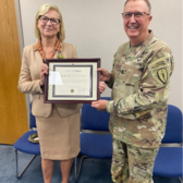 Dr. Box receives award from Indiana National Guard Maj. Gen. Dale Lyles