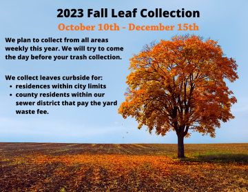 Fall Leaf Collection Schedule
