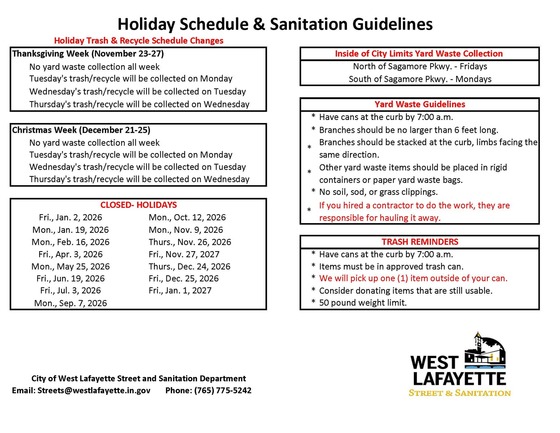 Holiday Schedule 