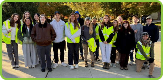 A group of Purdue Students and WLTF together for a pruning day