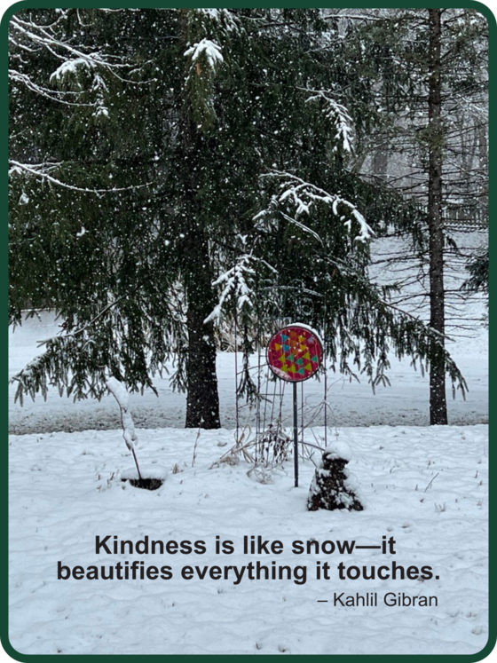 Quote and winter tree graphic