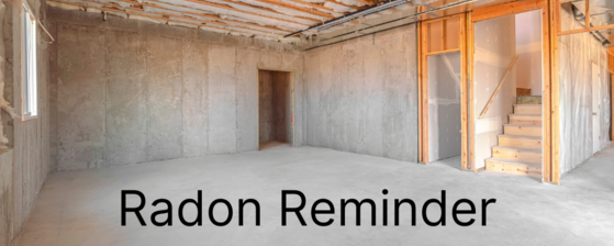 Radon reminder - pic of empty unfinished basement