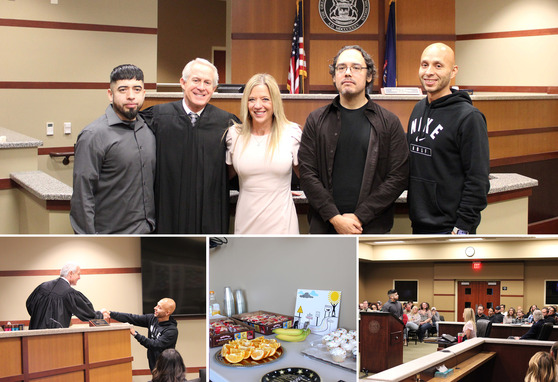 Image collage of recovery court graduation