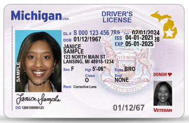Image of newly design drivers license