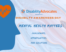 Image of blue silhouette with orange brain for Disability Advocates of Kent County event