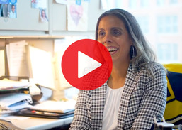 Image of video link with woman smiling