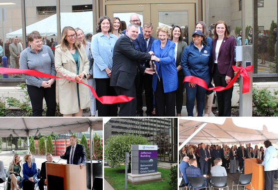 Image collage of the Behavioral Health Crisis Center ribbon cutting and open house