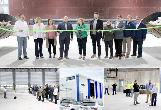 Image collage of DPW's Kent Transfer Station Ribbon Cutting