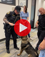 Image of a video link to K-9 Chiko and his handler