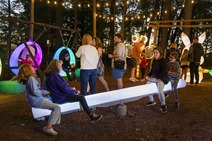 Image of people at the Lantern Festival at John Ball Zoo