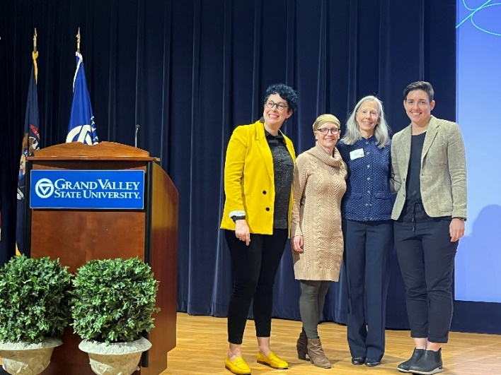 Epidemiologist Rachel Jantz speaks at Arbor Circle's inaugural Thomas J. Bullock Memorial lecture