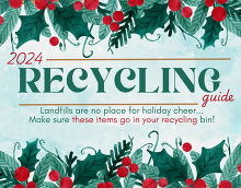 Image of Recycling Guide cover image with greenery around the words