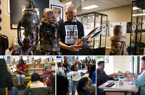 Image collage of Black History Month activities