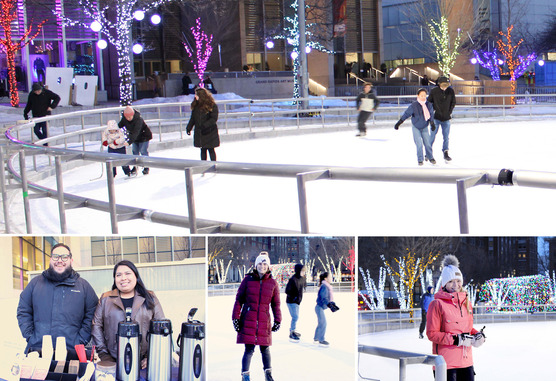 Image collage of Kent County staff ice skating