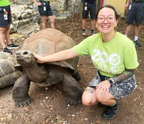 Image of Samantha Bloom with a turtle