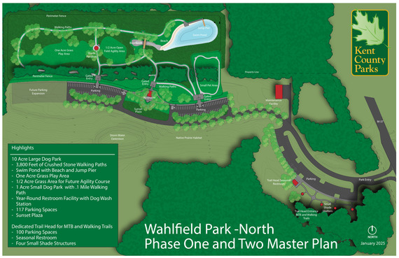Master Plan for Wahlfield Park Improvements, Including a Dog Beach and Pond