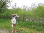 Young Girl Looking through a Telescope at Millennium Park During It's Discover! Nature Event