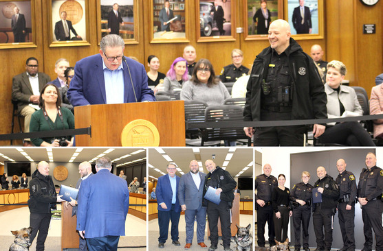  Collage of images of Deputy Steven Hendrixson Receiving Quality Service Recognition Award