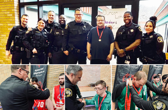 Image collage of Sheriff's Deputy's Supporting Special Olympics Athletes
