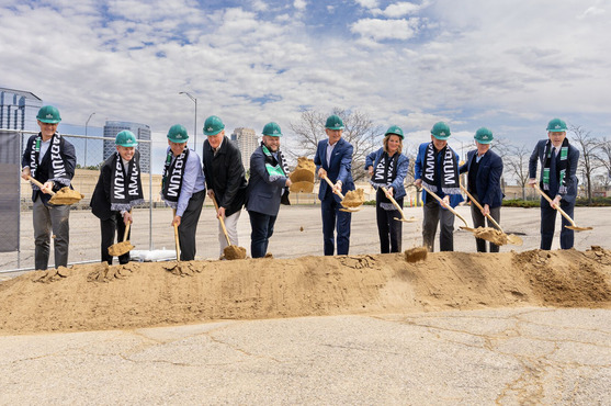 Image of the soccer stadium groundbreaking