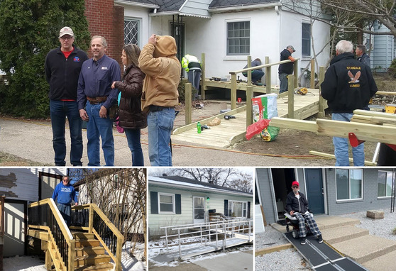 Image collage of Disability Advocates building ramps