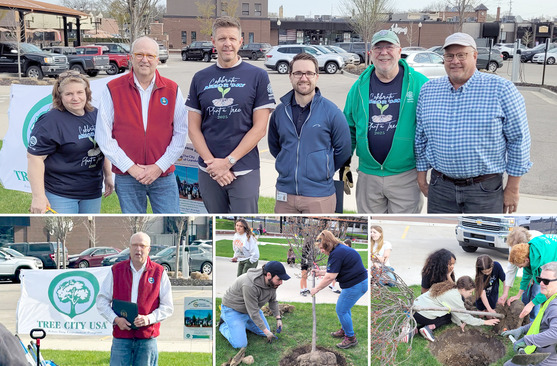 Image collage of Arbor Day celebration in Grandville, MI