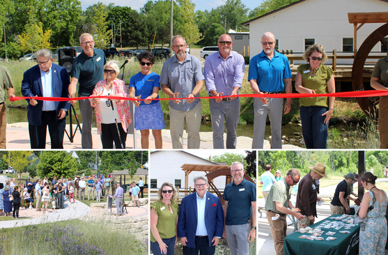 Image collage of ribbon cutting for Dwight Lydell Park
