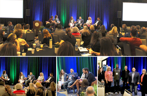 Image collage of the live podcast