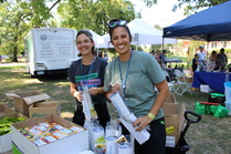 Picture of KCHD employees preparing respiratory wellness kits to hand out at KidsDay at the Zoo.