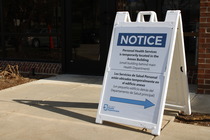 Pictured is a closure sign at the Kent County Health Department
