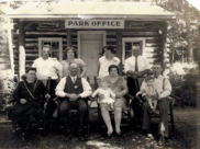 Photo of a Log Cabin at Townsend Park that was Used as an Office Building in the 1920s.