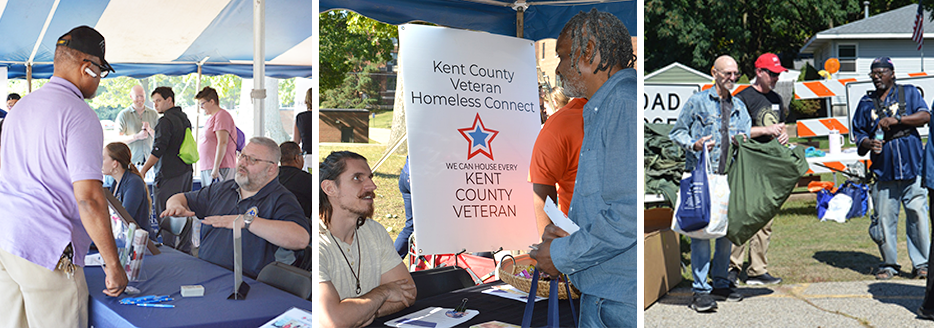 Image collage of Homeless Veterans Stand Down event