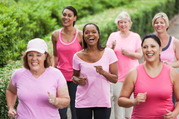 Women, ages 40-64 band together, wear pink, and walk to aid in raising funds to find a cure for breast cancer.