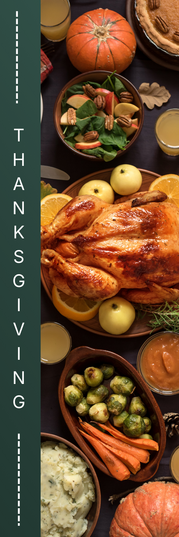 Thanksgiving-Themed Graphic Featuring a Feast