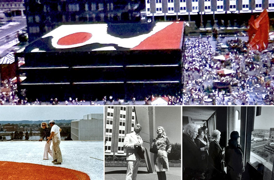 Image collage of Calder on the Roof mural