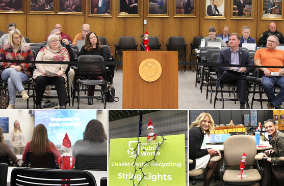 Image collage of KC Elf at Kent County departments
