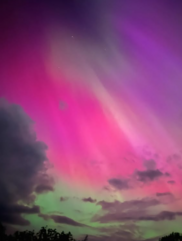 A Colorful Image of the Northern Lights as Seen From Fisk Knob on a Spring Night