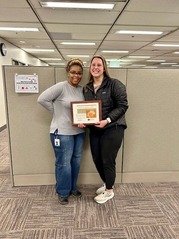 Sophie Gwasdacus Poses with Her Choice for the People's Champion Award, Keitsha Barnett