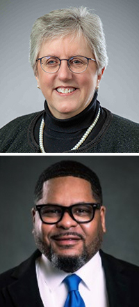 Headshots of Linda Howell and Darius Quinn