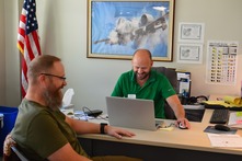 Kent County Veterans Services Officer Jeremy Binder at Grand Rapids Community College's Veterans Services