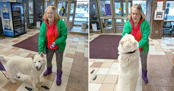 Images of woman reuniting with lost dog