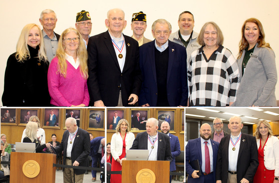 Image of the Veteran of the year, with a group of friends and supporters