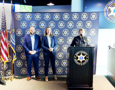 Image of the Sheriff and Board leadership at the Real Time Intelligence Center press conference